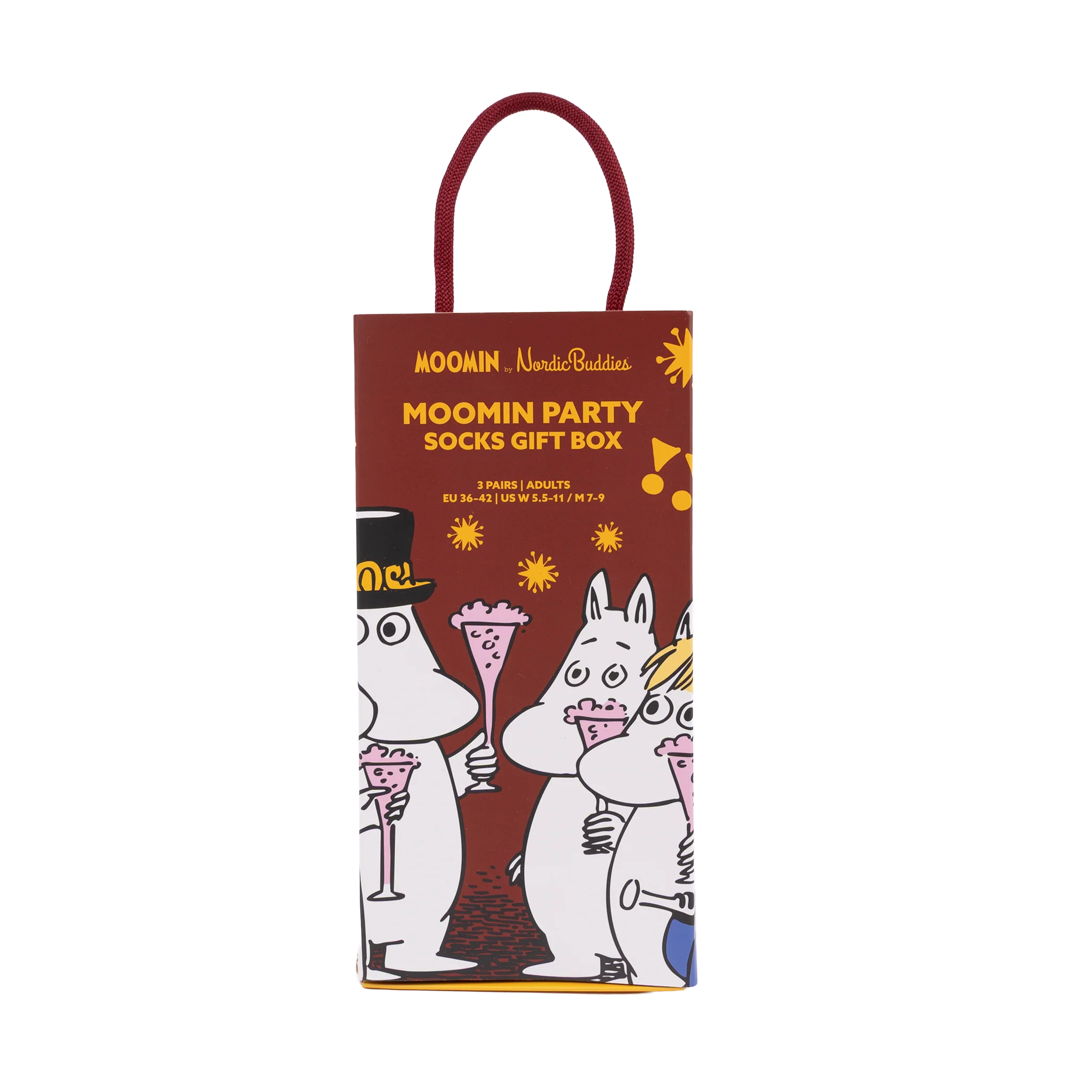  Mumin Damstrumpor i Presentförpackning - Moomin Party (Innehåller 3 par strumpor)  - 2