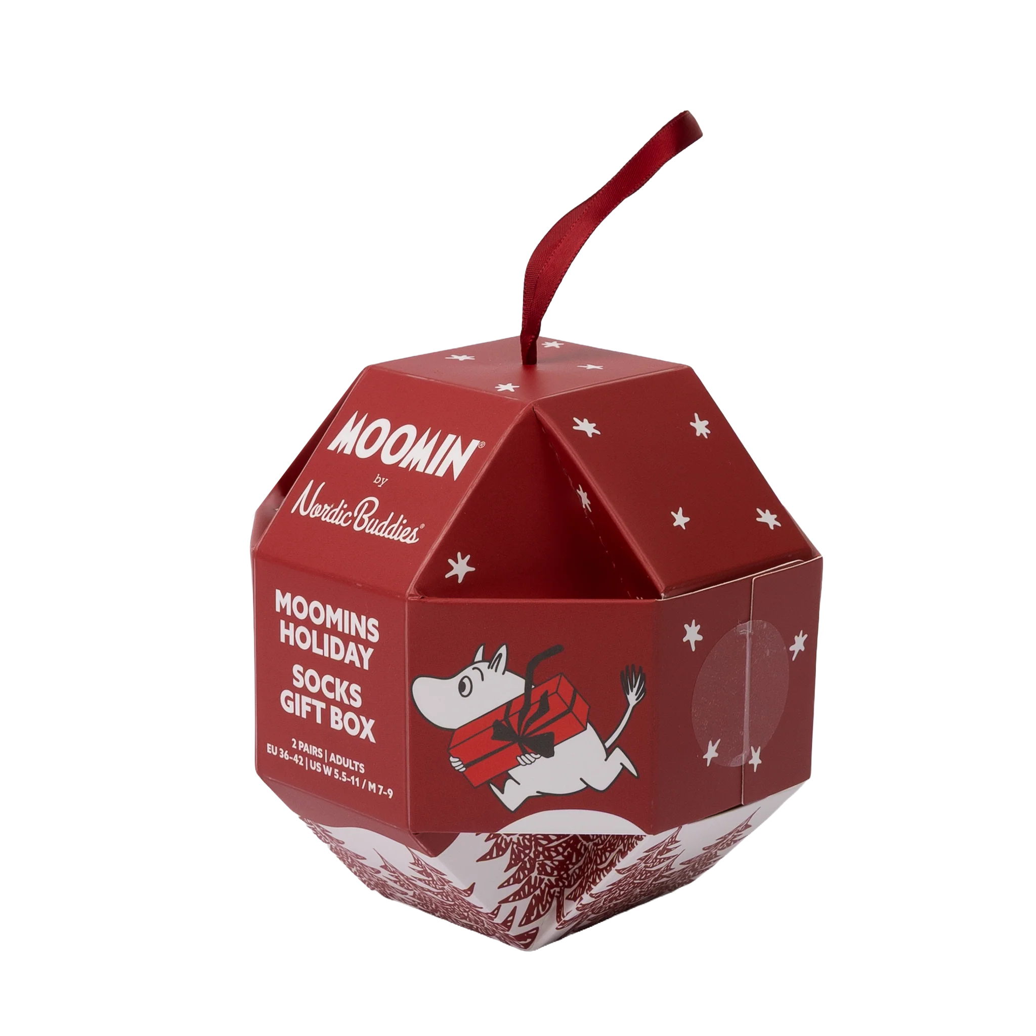  Mumin Damstrumpor i Presentförpackning - Moomin Christmas (Innehåller 2 par strumpor)  - 2