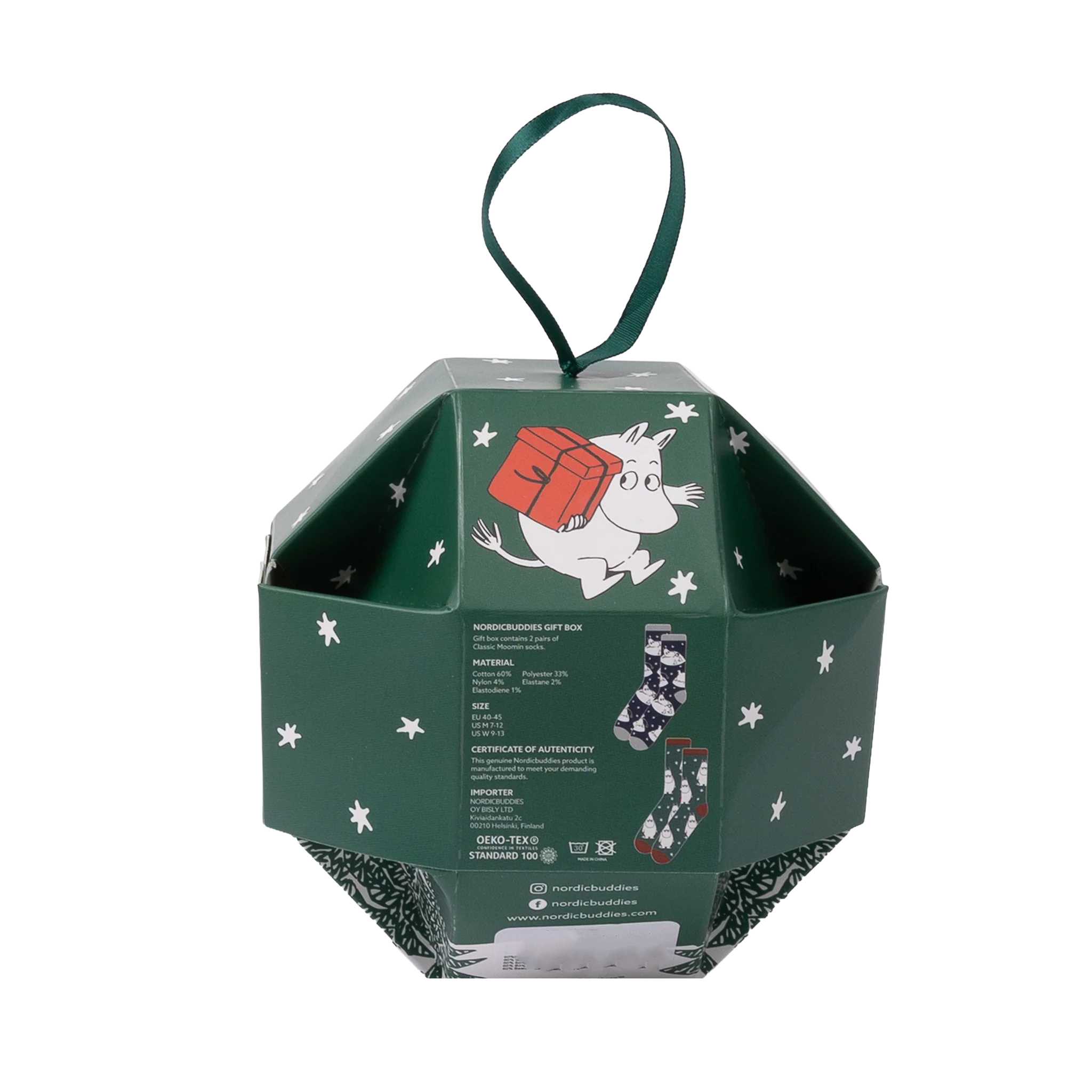  Mumin Herrstrumpor i Presentförpackning - Moomin Christmas (Innehåller 2 par strumpor)  - 3