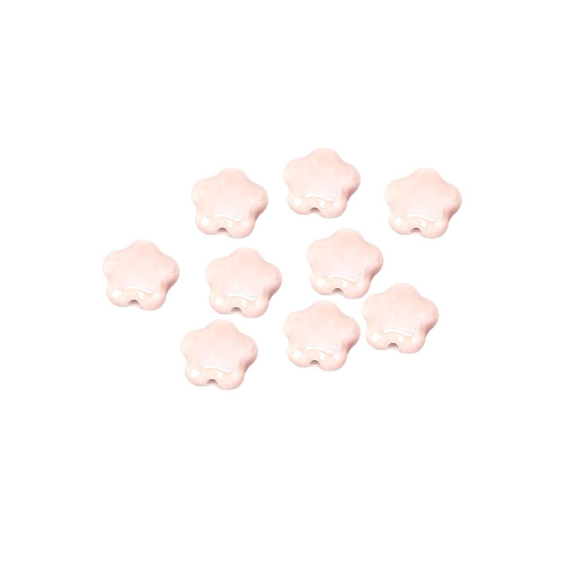 Keramikpärla, Stjärna 15mm, Rosa - 2