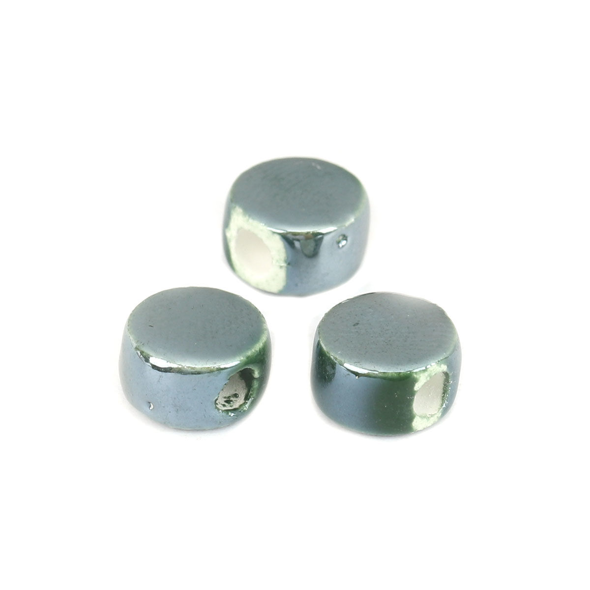 Keramikpärla, Rund, 9mm Mörkgrön