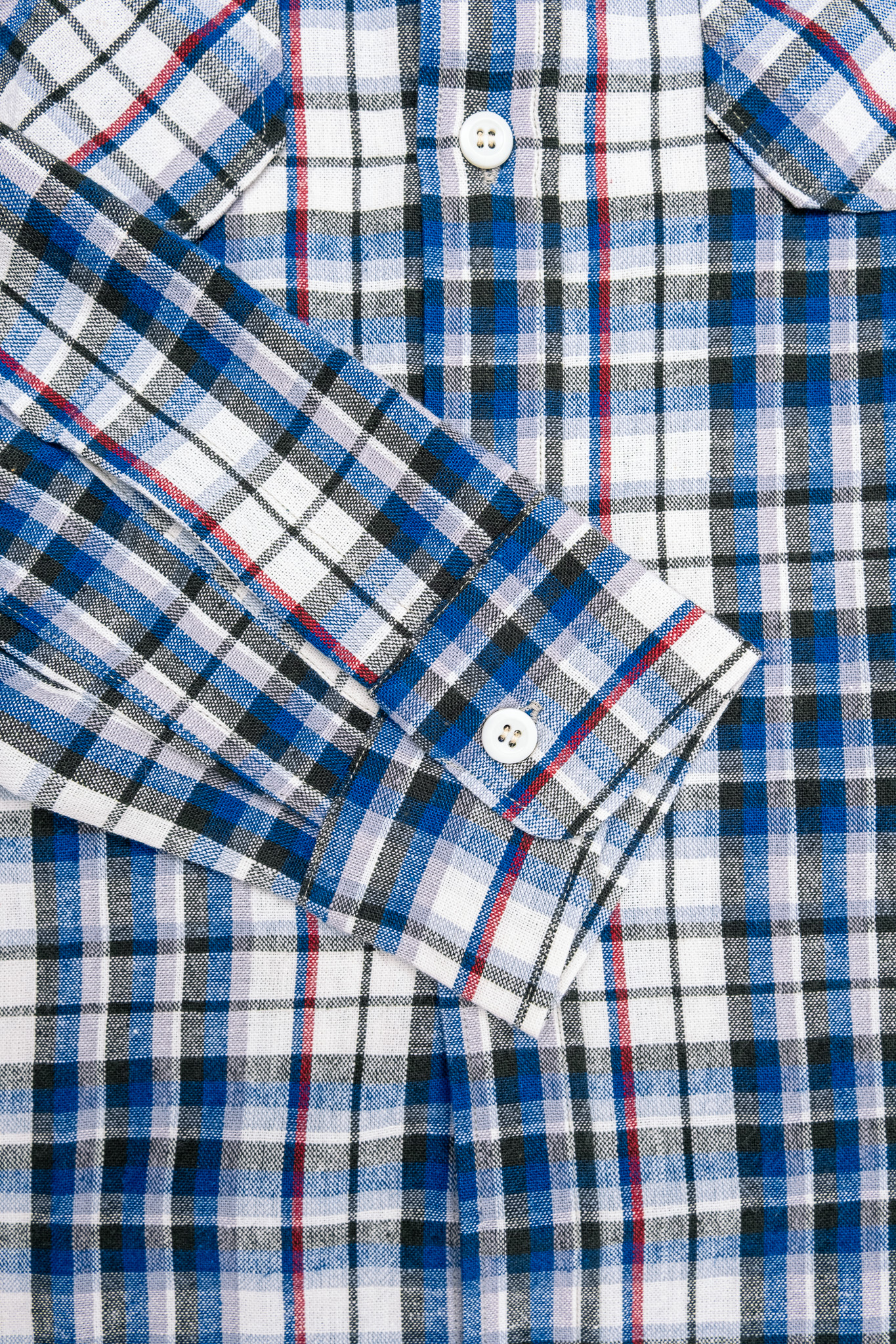 Warehouse & Co - Long Sleeve Checked Work Shirt Pattern B Blue - 6