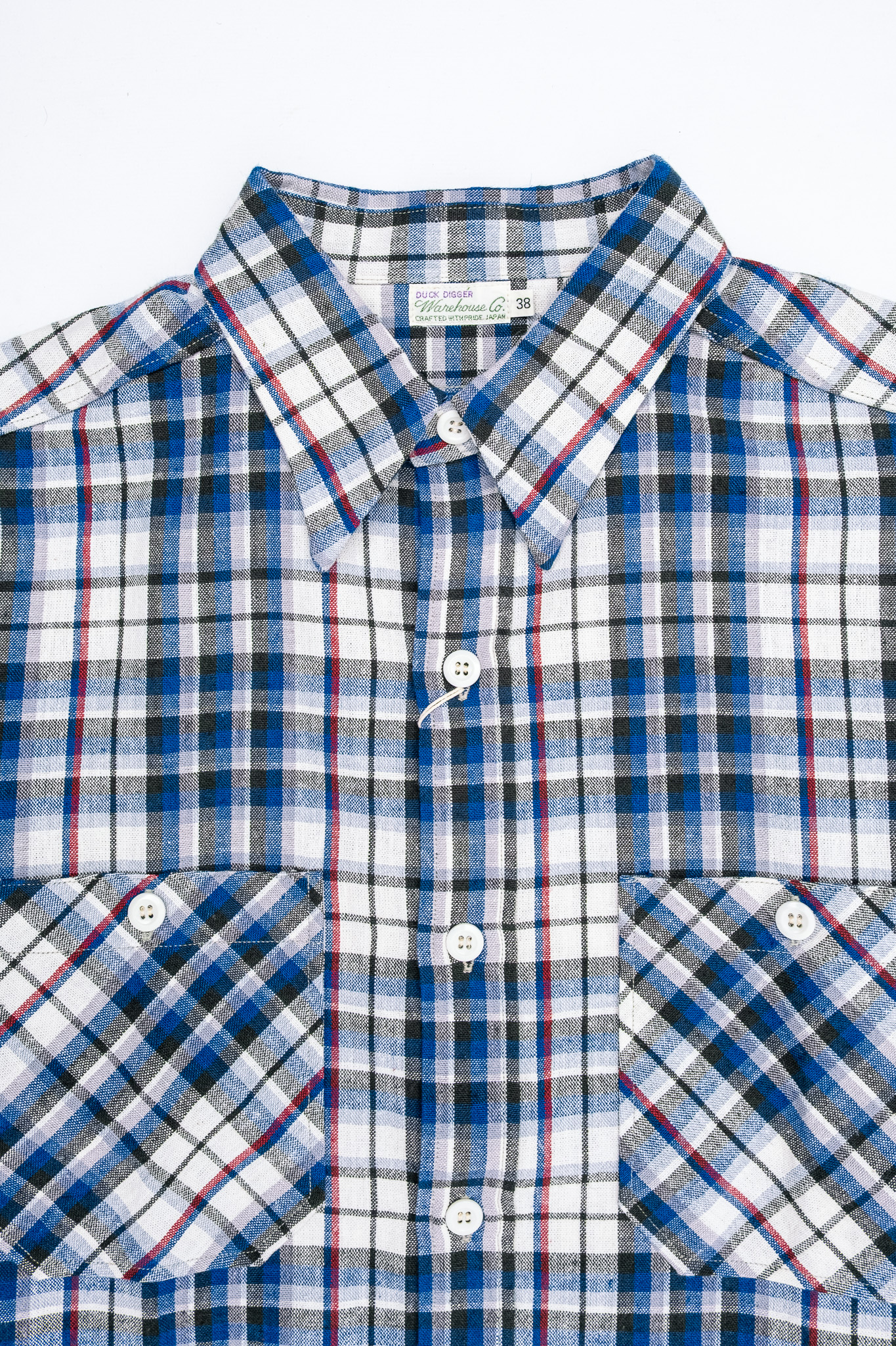 Warehouse & Co - Long Sleeve Checked Work Shirt Pattern B Blue - 3