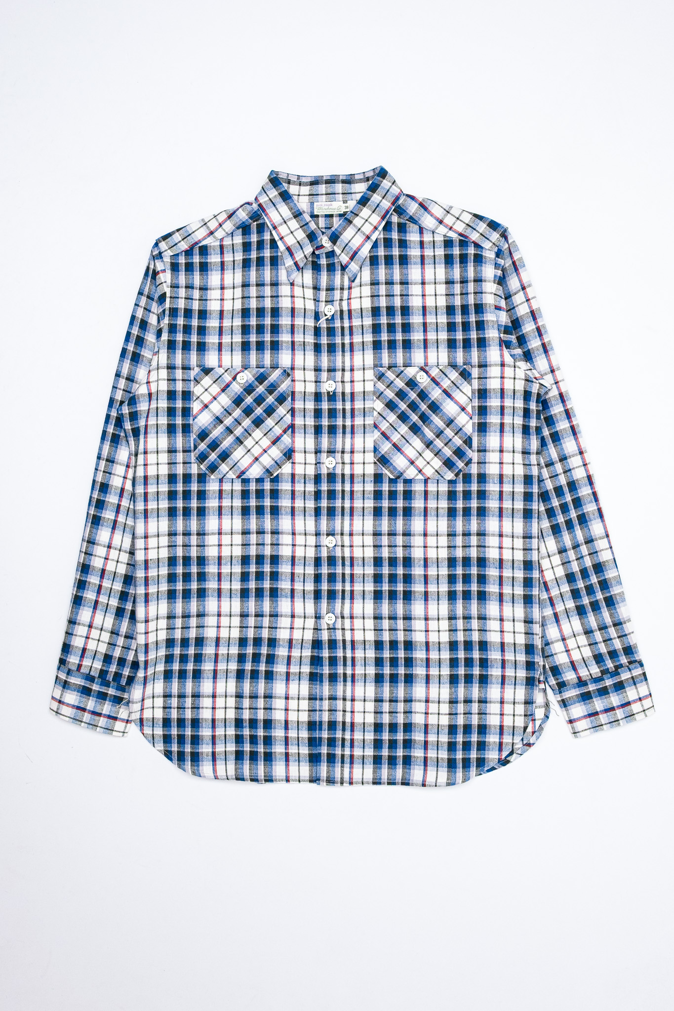 Warehouse & Co - Long Sleeve Checked Work Shirt Pattern B Blue - 2