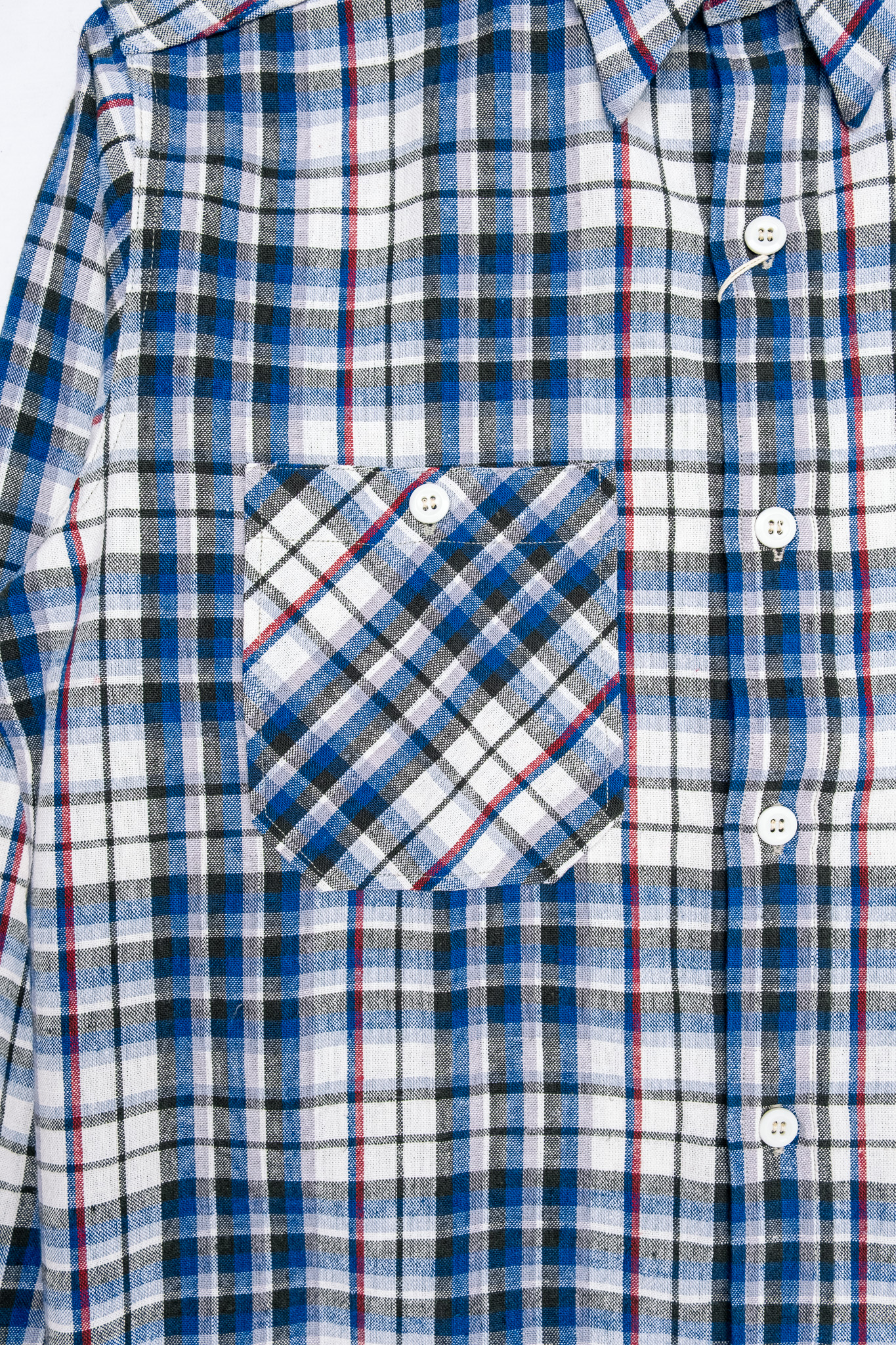 Warehouse & Co - Long Sleeve Checked Work Shirt Pattern B Blue - 5