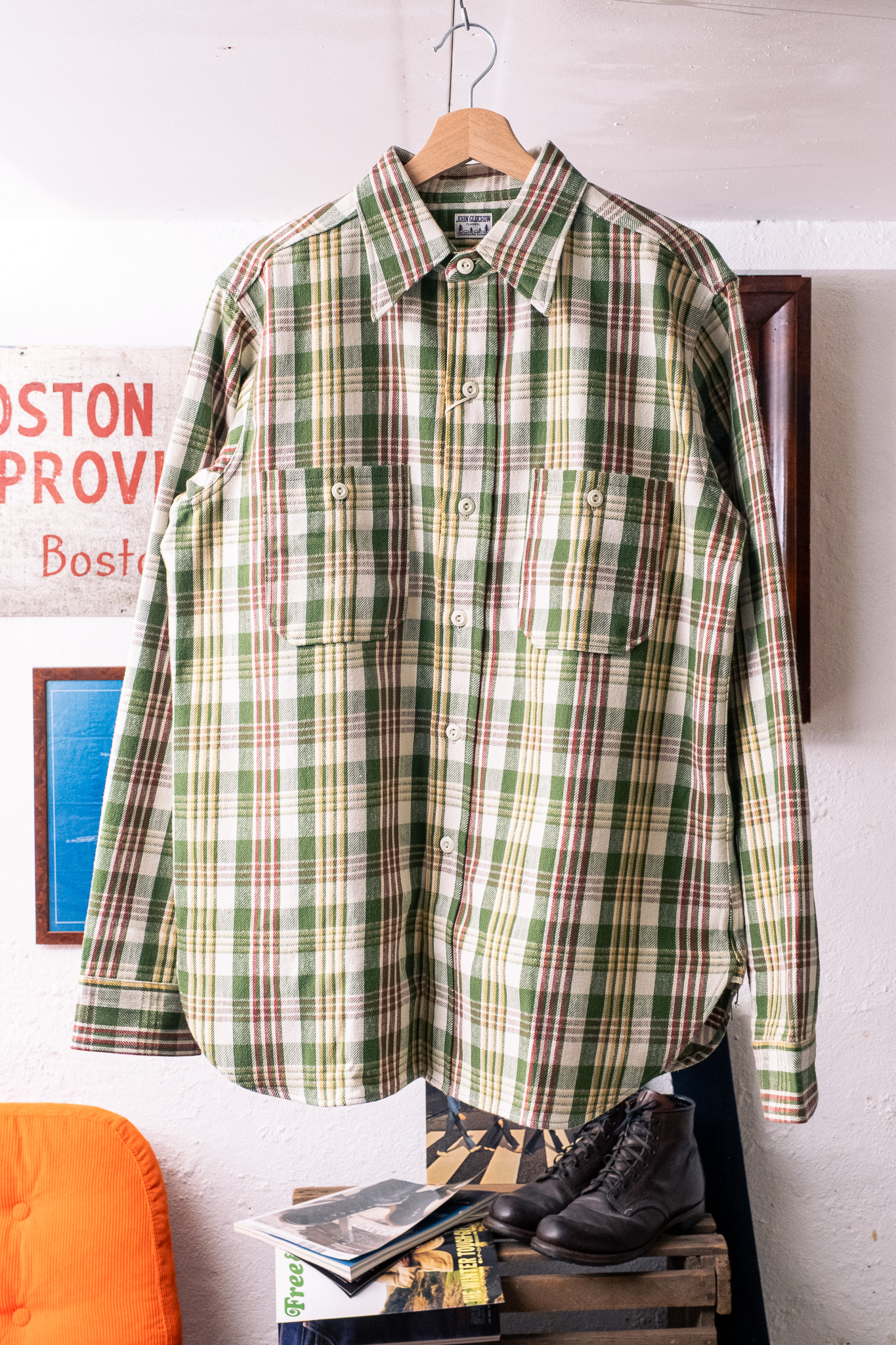 Warehouse & Co - The Everyday Flannel Pattern F Green