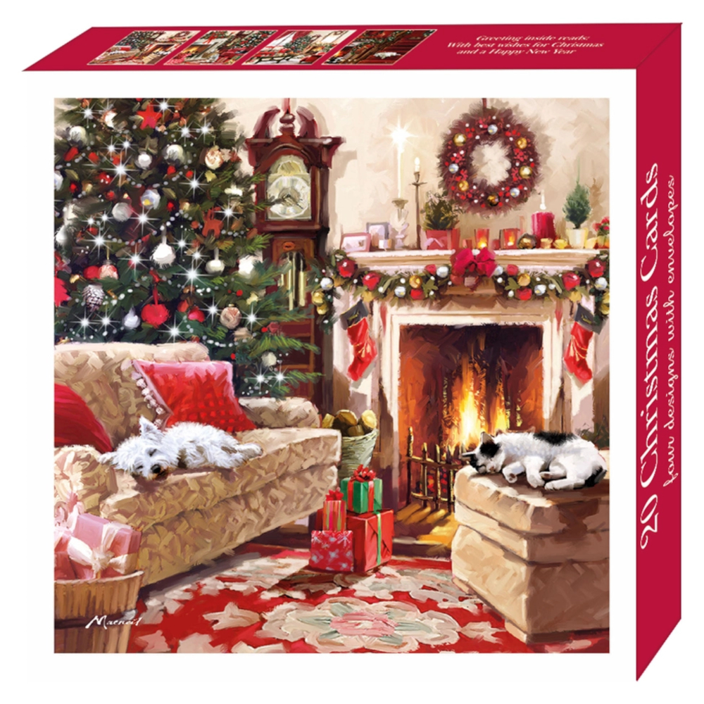 Julkort Otter House Fireside Naps 20-pack