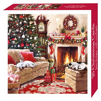Julkort Otter House Fireside Naps 20-pack