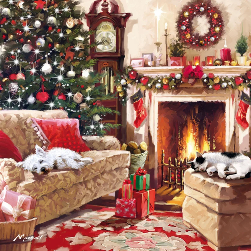 Julkort Otter House Fireside Naps 20-pack - 3