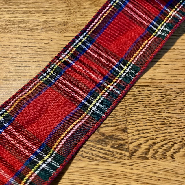 JULBAND "TARTAN" 63 mm Rödrutigt dekorband - 3