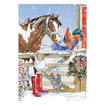 Julkort Ling Design Festive Farmyard 24-Pack