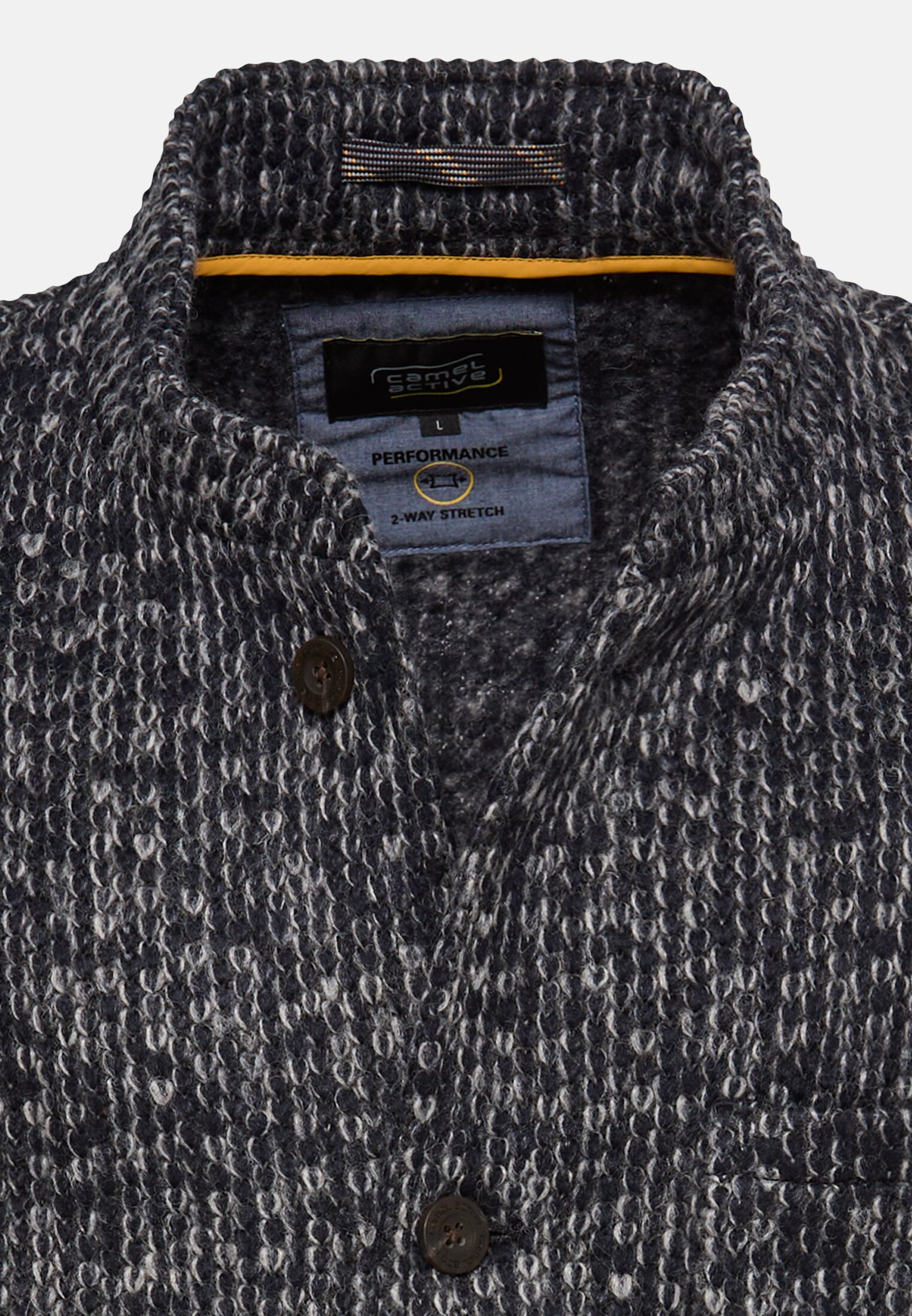 Melerad kavaj/cardigan med 2-vägs stretch blå från camel active,  - 3