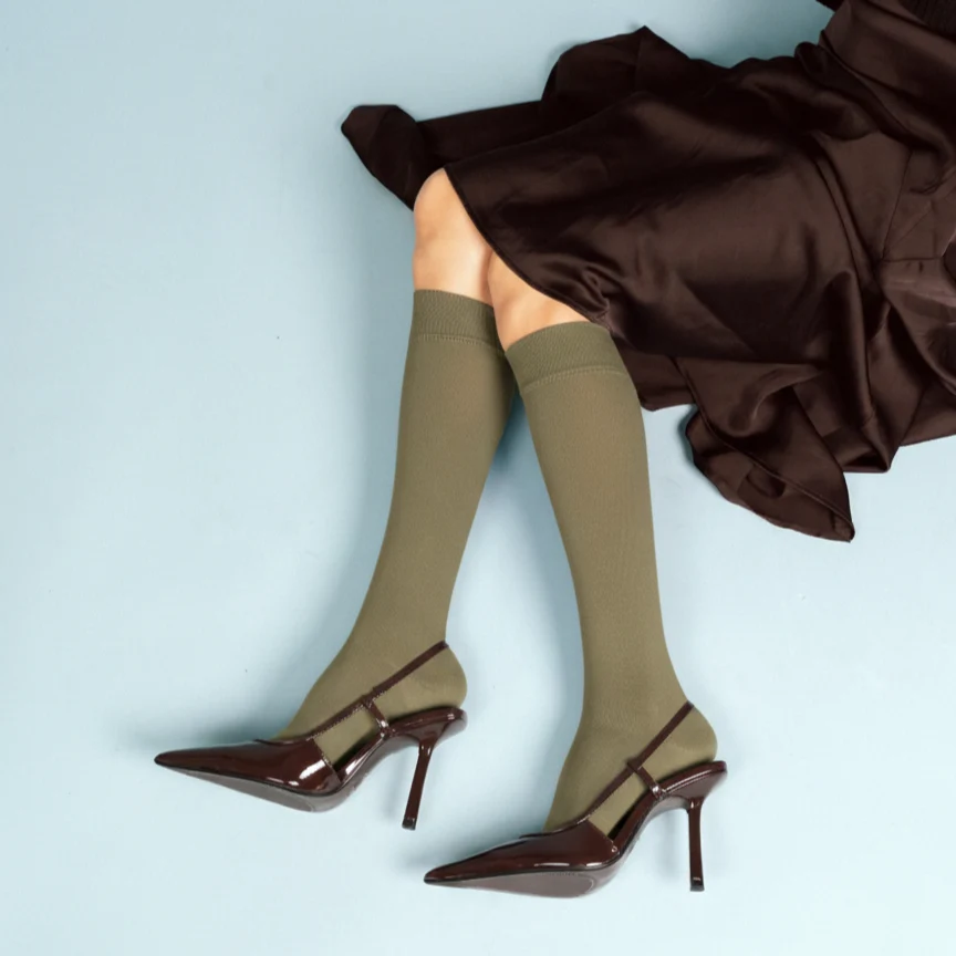 Klue Eco Cotton Knästrumpor - KHAKI - 3
