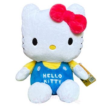 Hello Kitty Stort Fluffigt Gosedjur Blå Dräkt - 30 x 19 cm