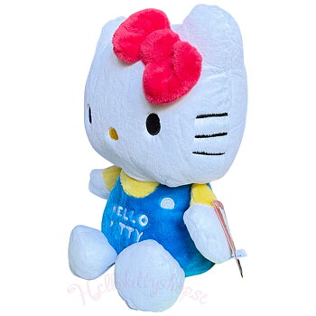 Hello Kitty Stort Fluffigt Gosedjur Blå Dräkt - 30 x 19 cm