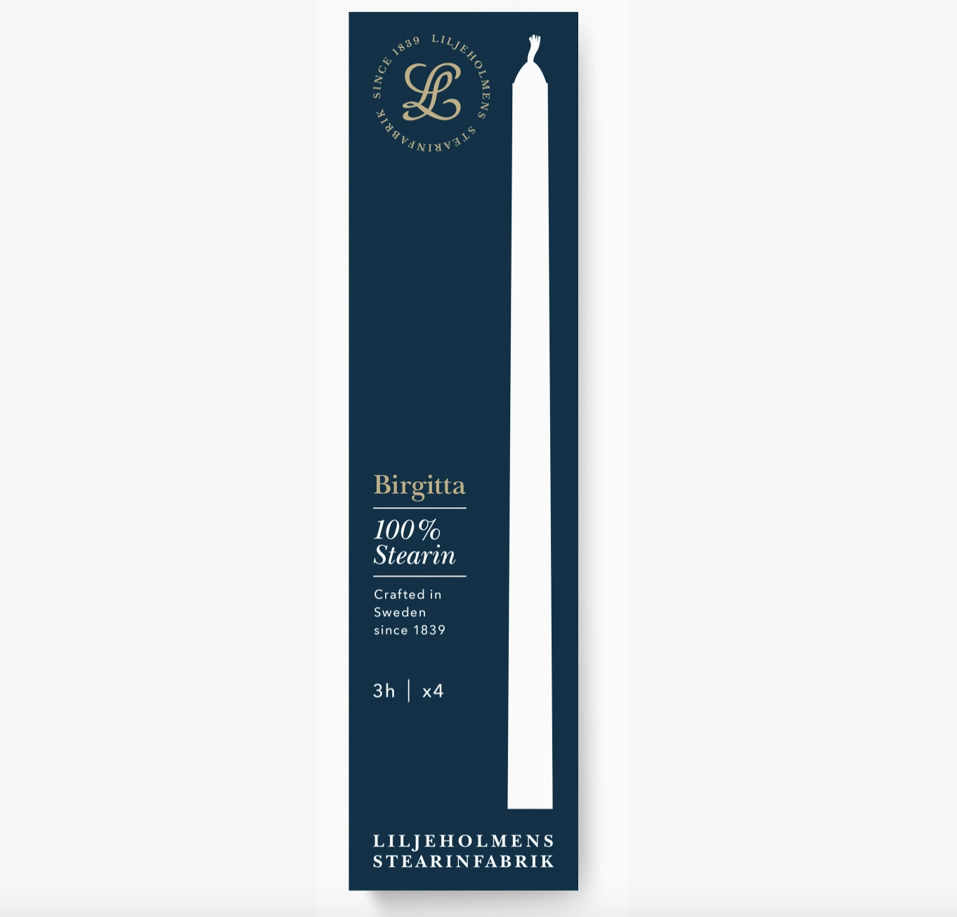 Birgittaljus 4-pack Vita i Stearin 