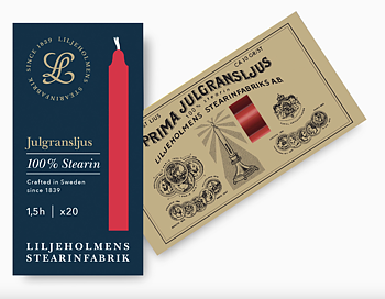 Julgransljus 20-pack Röda i Stearin 