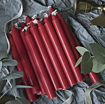 Julgransljus 20-pack Röda i Stearin 
