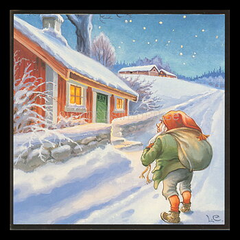Julkort 10-pack med kuvert - 14 x 14 cm -  2 motiv - Lars Carlsson LC Original © Eliasson - LO