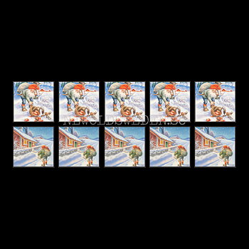 Julkort 10-pack med kuvert - 14 x 14 cm -  2 motiv - Lars Carlsson LC Original © Eliasson - LO