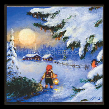 Julkort 10-pack med kuvert - 14 x 14 cm -  2 motiv - Johnnie Jacobsen Original © Eliasson - LO
