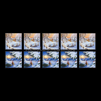 Julkort 10-pack med kuvert - 14 x 14 cm -  2 motiv - Johnnie Jacobsen Original © Eliasson - LO