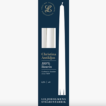 Antikljus Christina 4-pack Vita i Stearin 