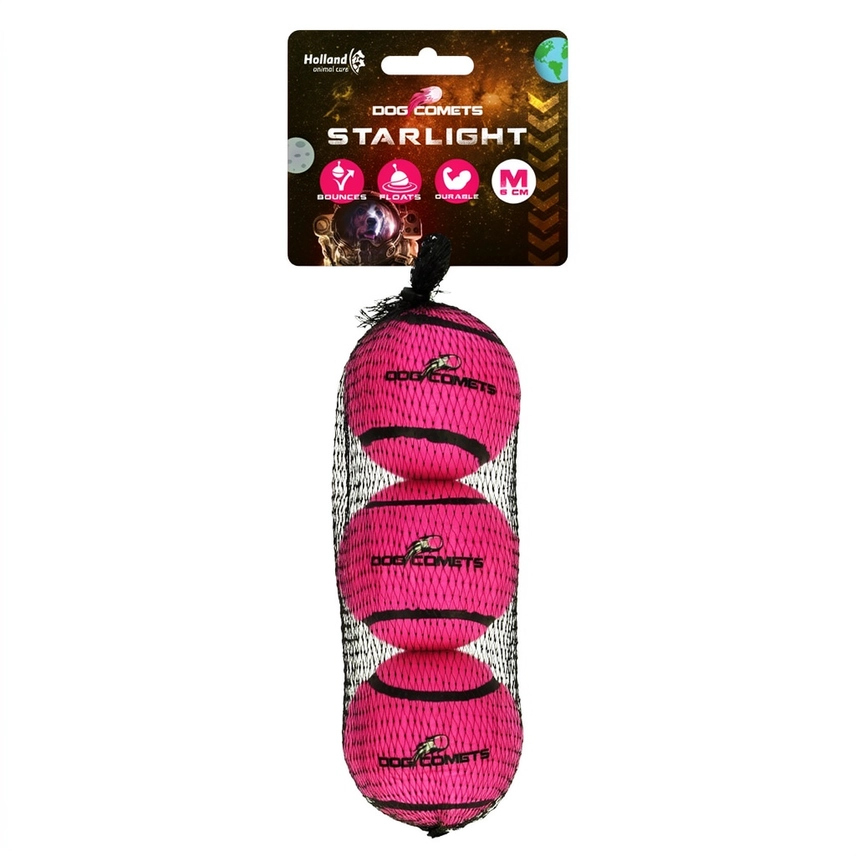 Dog comets Starlight Tennisboll S Rosa 3st