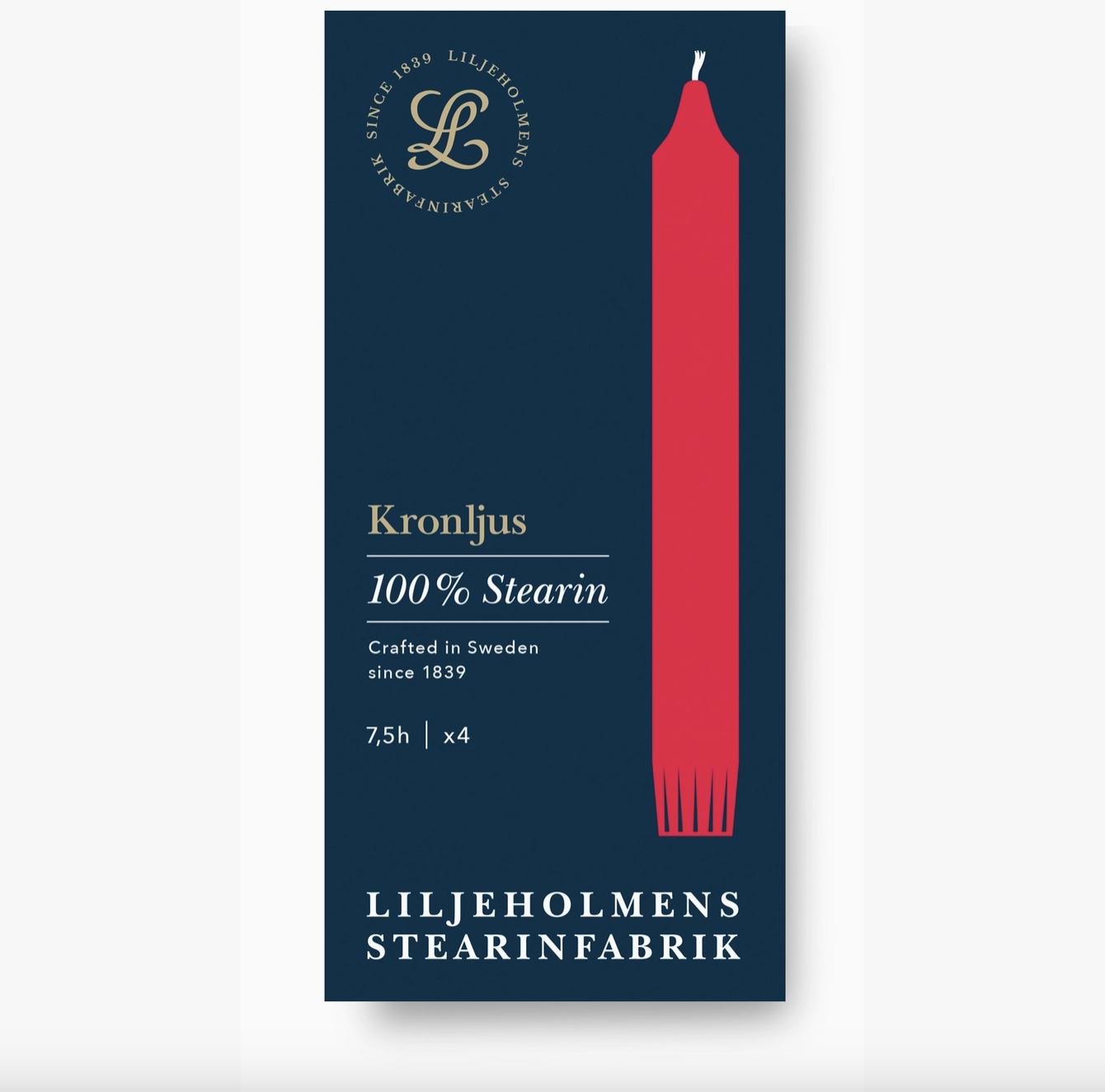 Kronljus Röda 4-pack med Kvalitetsstämpel 