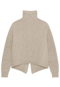 Stickad tröja - biege melange