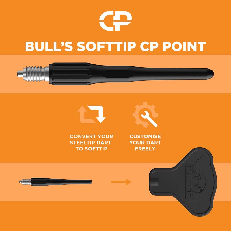 Bulls NL CP Dartspetsar Softtip Svarta 25mm 15 pcs - 3