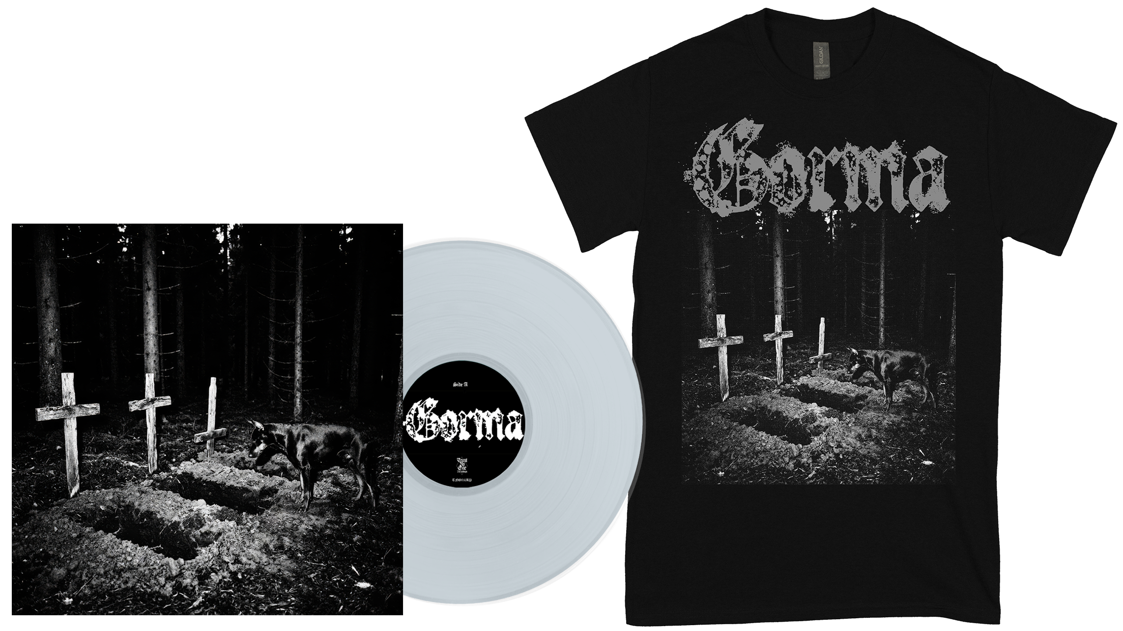GORMA - Eat The Sky LP (GRÅ VINYL) + T-shirt BUNDLE (PRE-ORDER)