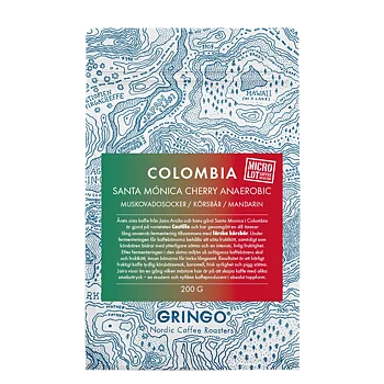 Gringo Nordic - Colombia Santa Monica Cherry Anaerobic - Castillo - Ljusrostade hela kaffebönor - 200g