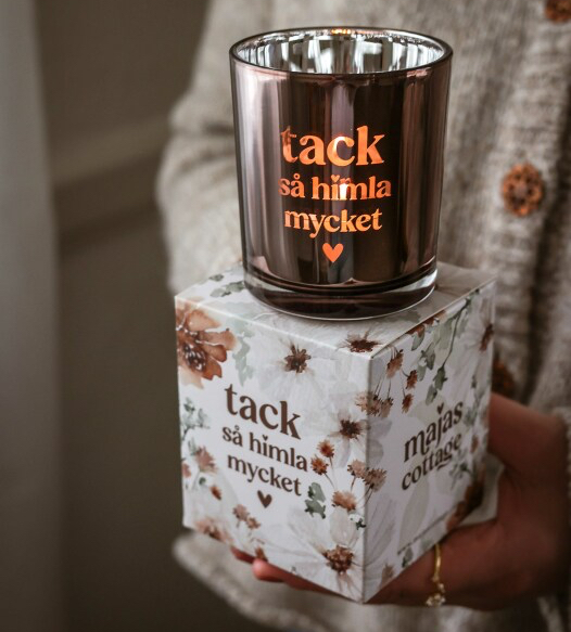 Maja Lykta  7x8 cm inkl Gåvobox - Tack så himla mycket - Majas Cottage 