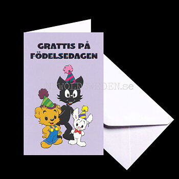 BAMSE Grattiskort - Präglat Dubbelkort med kuvert  - Rune Andréasson - 1050