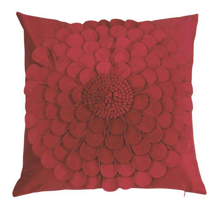 Kuddfodral Artflower röd sammet  shabby chic lantlig stil Gårdsromantik
