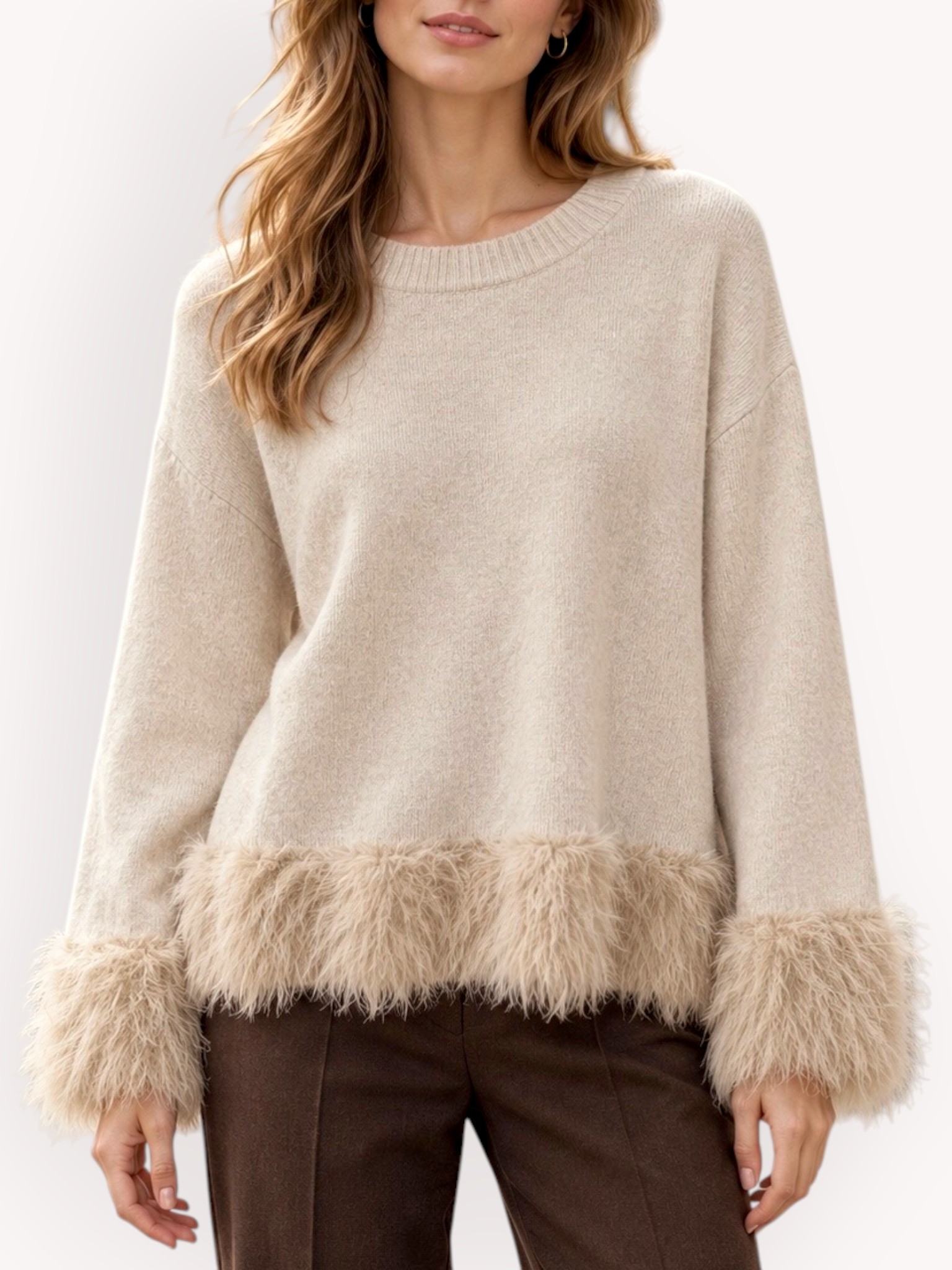 Knit sweater sand