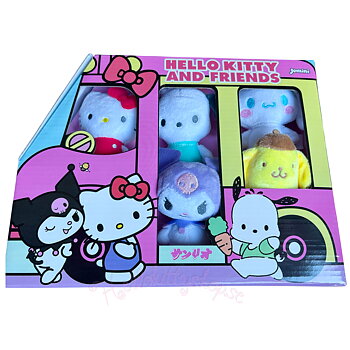 Hello Kitty and Friends Set med 5 st Gosedjur i Presentförpackning 27,5 x 21 cm