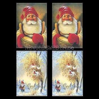 Julkort dubbelt med kuvert 4-pack - 2 motiv - Johnnie Jacobsen - © Eliasson - LO