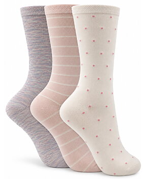 3-Pack Wiges Mönstrade Bambu Strumpor