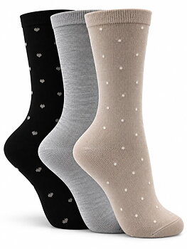 3-Pack Wiges Mönstrade Bambu Strumpor