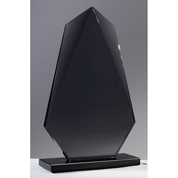 Glasstatyett Black/Dark Grey med glasgravyr - 210x130mm