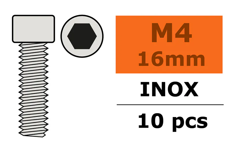 G-Force GF-0200-017 Hex Socket Head Screw - M4X16 - Stainless Steel - 10 pcs