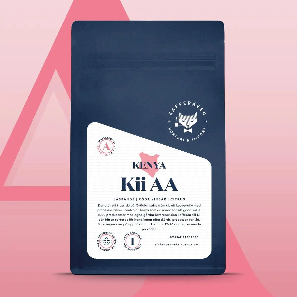 Kafferäven - Kii AA - Kenya - Ljusrostade hela kaffebönor - 250g