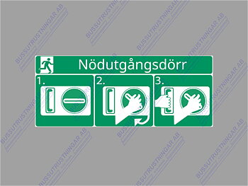 Skylt nödutgång låsvred