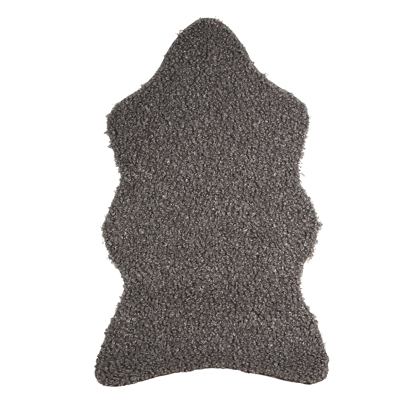 Mjuk fäll i grå fårskinnsimitation 110 cm lantlig stil  