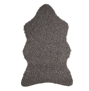 Mjuk fäll i grå fårskinnsimitation 110 cm lantlig stil  