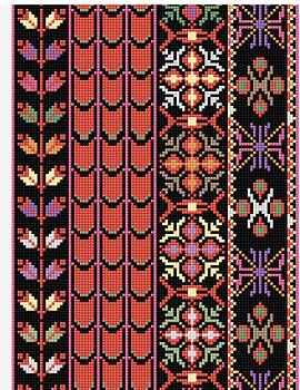 Tatreez Geometric pattern  Embroidery Free Pattern  when purchase of four skeins of DMC skeins 