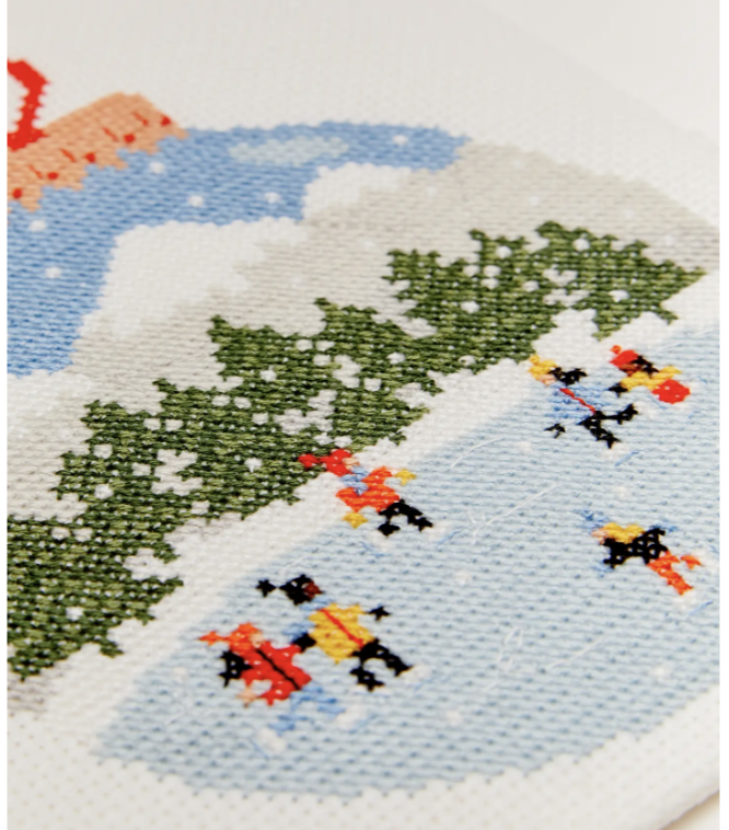 Ice Skating Free Cross Stitch pattern when purchase 4 skeins of DMC   - 2