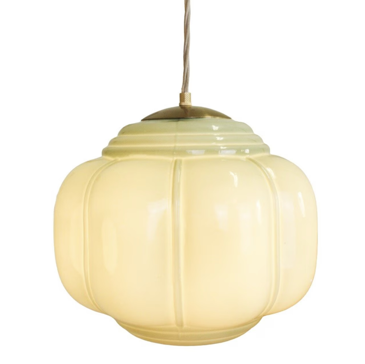 Taklampa vit opalglas, mässing - 2